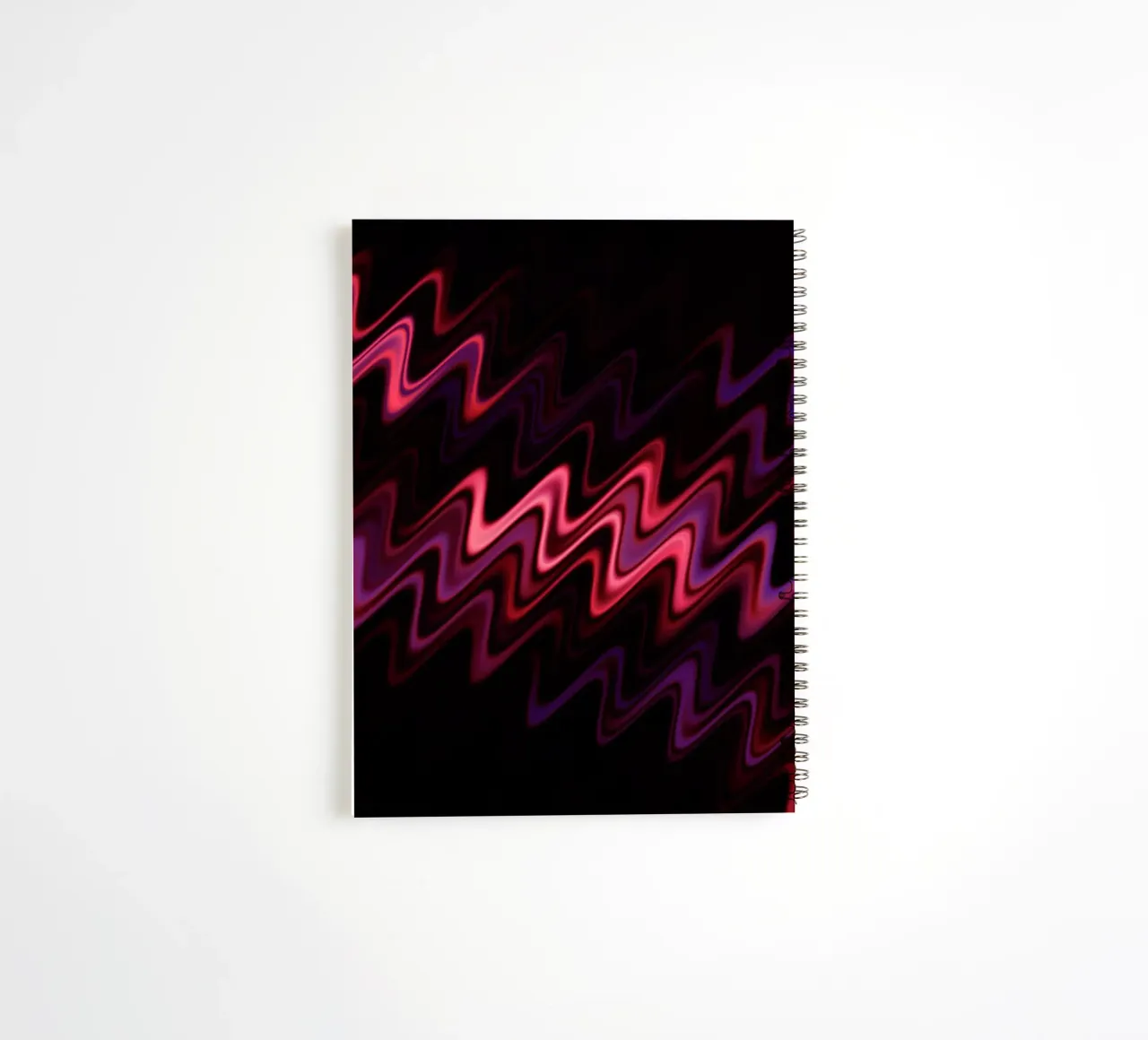 Abstract waves and a dynamic pattern in pink and purple spiral notebook by Something for you