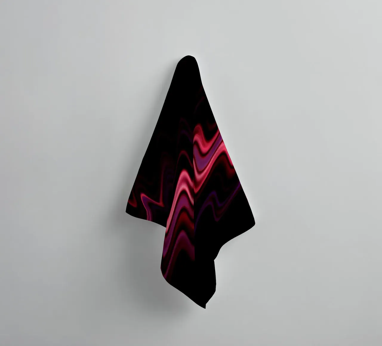 Abstrakte Wellen und ein dynamisches Muster in Pink und Lila Handtuch von Something for you