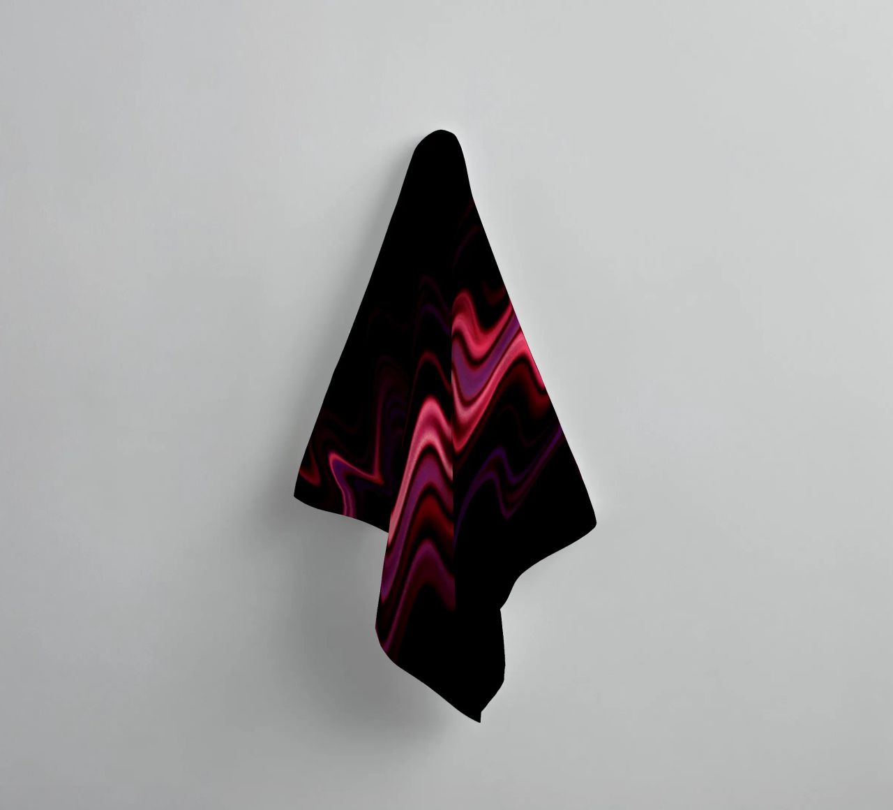 Des vagues abstraites et un motif dynamique en rose et violet serviette de bain de Something for you