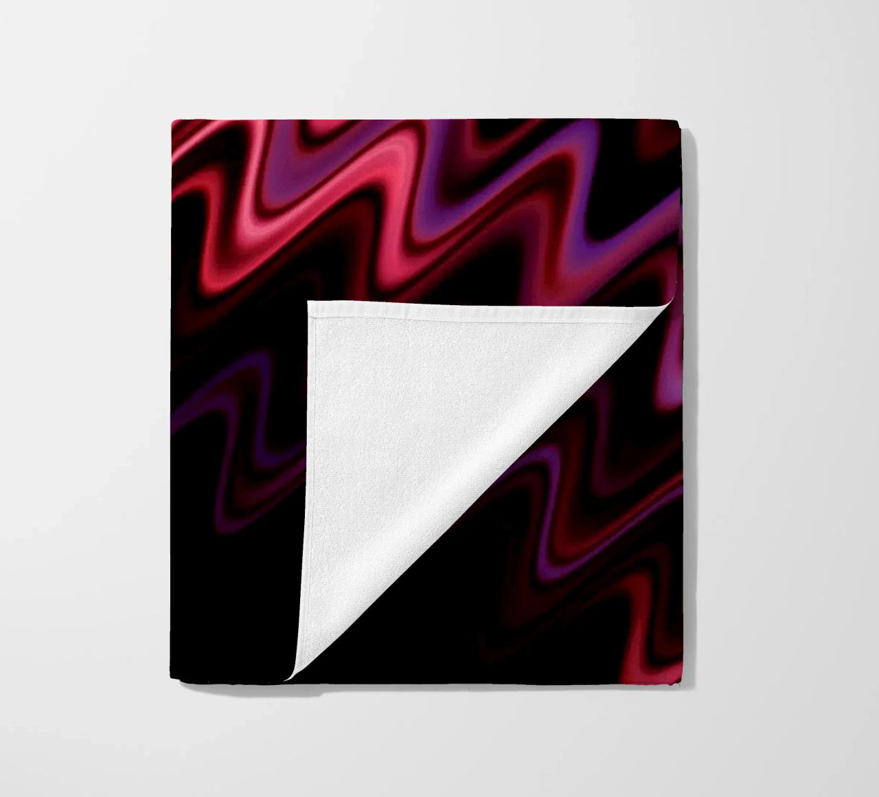 Abstract waves and a dynamic pattern in pink and purple beach towel by Something for you