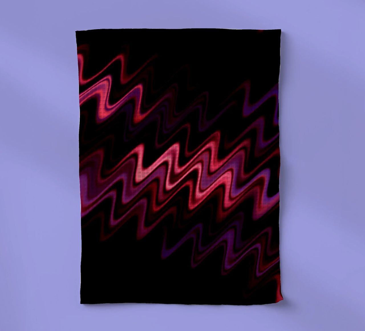 Abstracte golven en een dynamisch patroon in roze en paars theedoek van Something for you
