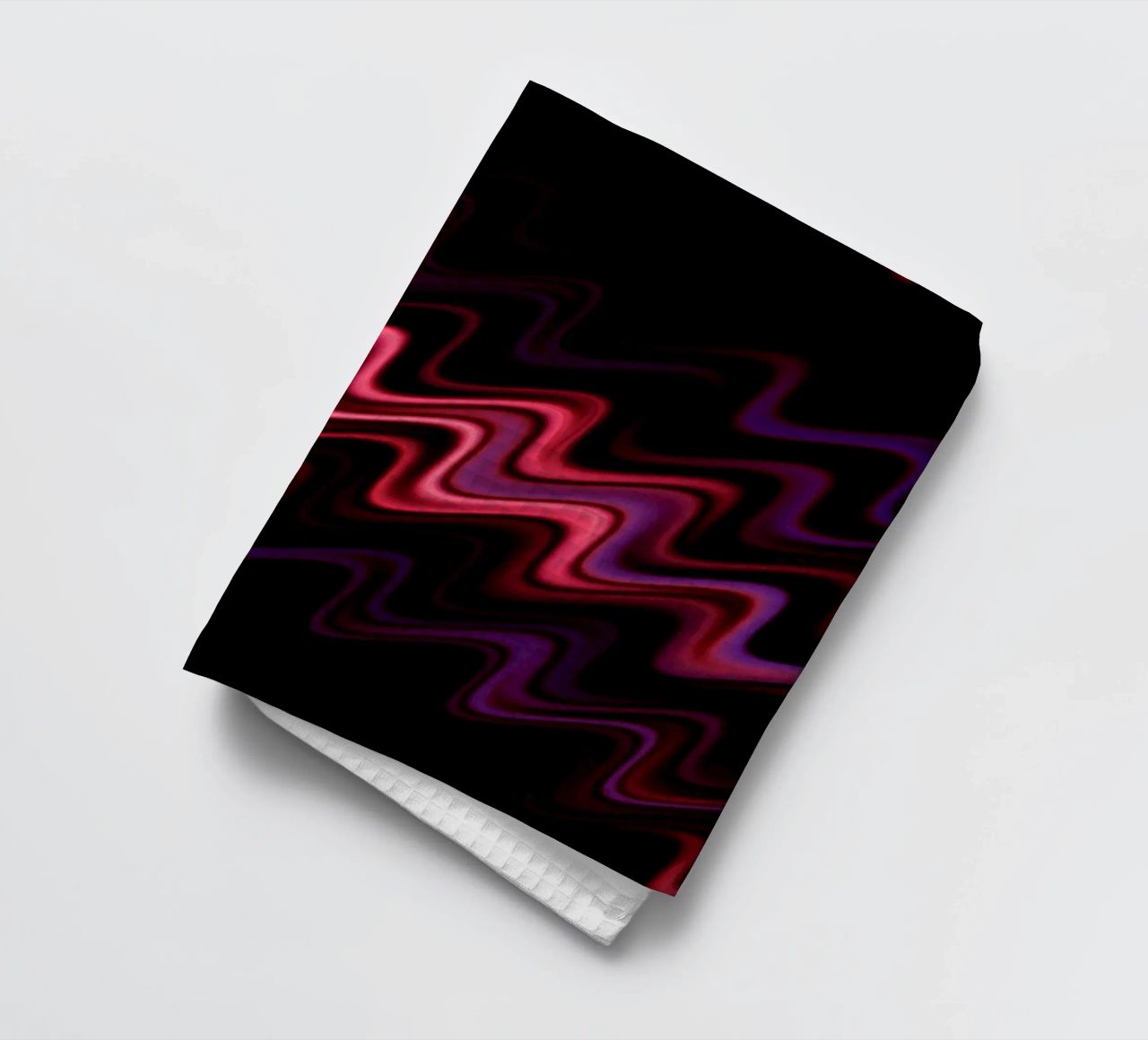 Abstracte golven en een dynamisch patroon in roze en paars theedoek van Something for you