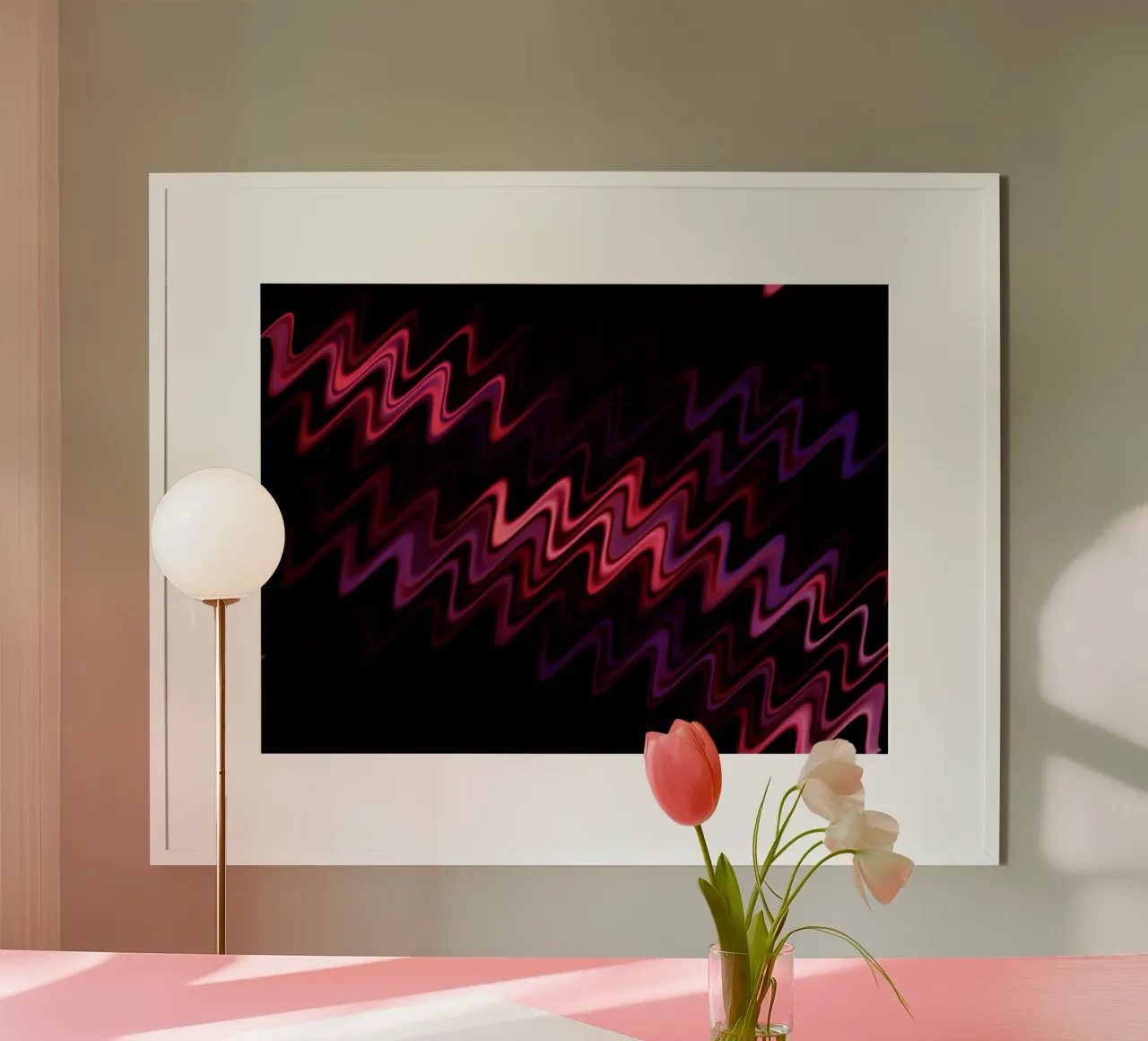 Onde astratte e un motivo dinamico in rosa e viola carta hahnemühle da Something for you