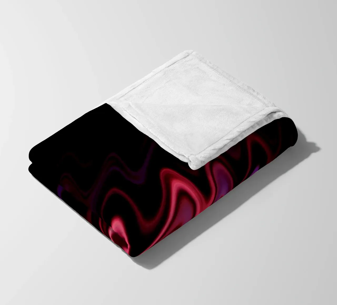 Abstract waves and a dynamic pattern in pink and purple fleece blanket by Something for you