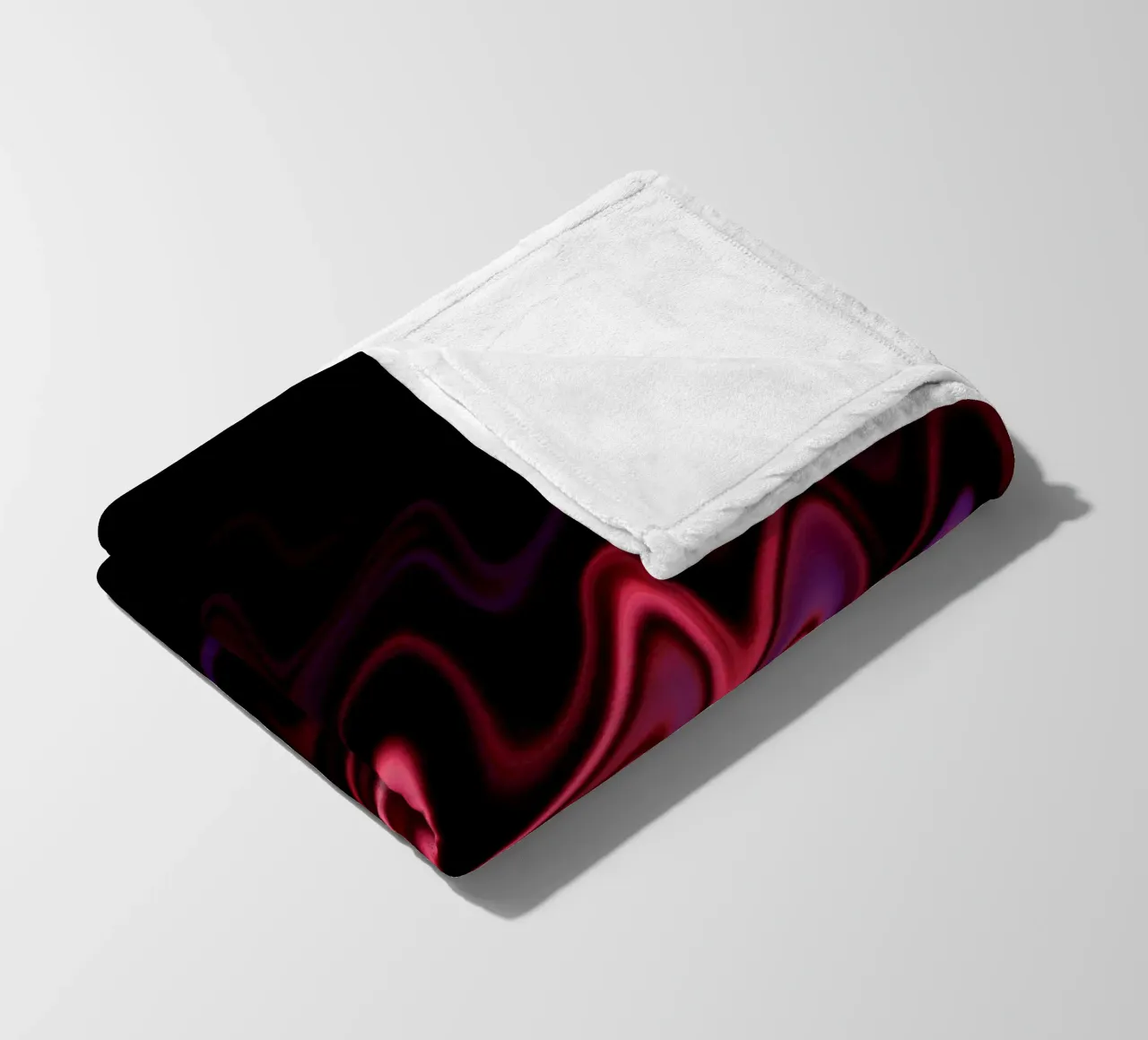 Abstract waves and a dynamic pattern in pink and purple fleece blanket by Something for you