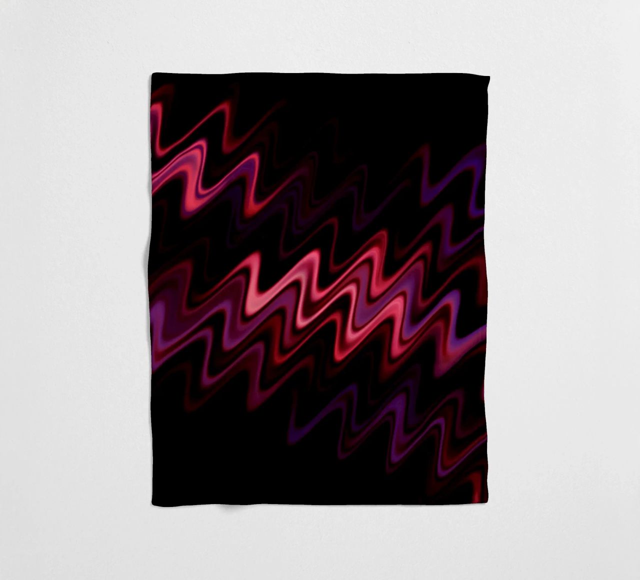 Abstract waves and a dynamic pattern in pink and purple fleece blanket by Something for you