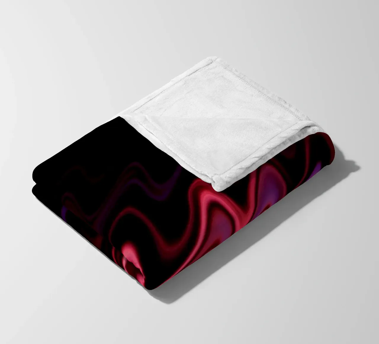 Abstract waves and a dynamic pattern in pink and purple fleece blanket by Something for you