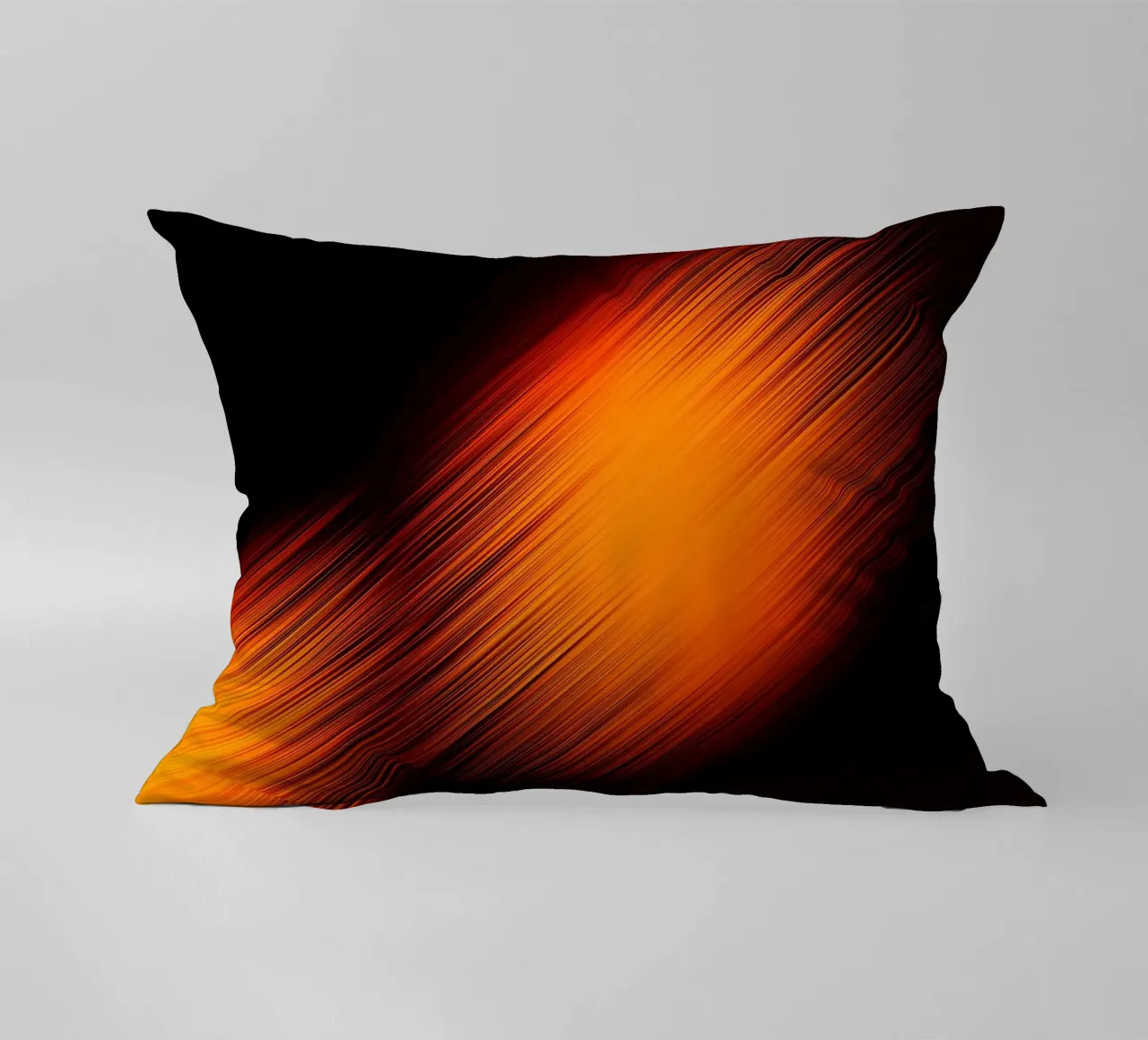 Abstrakte dynamische Linien in Orange und Rot cuscino da Something for you