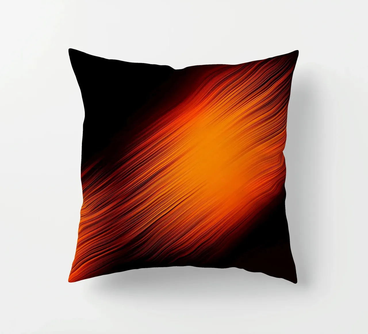 Abstrakte dynamische Linien in Orange und Rot cuscino da Something for you