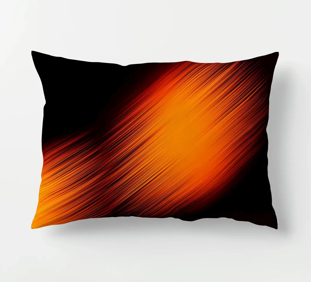 Abstrakte dynamische Linien in Orange und Rot cuscino da Something for you