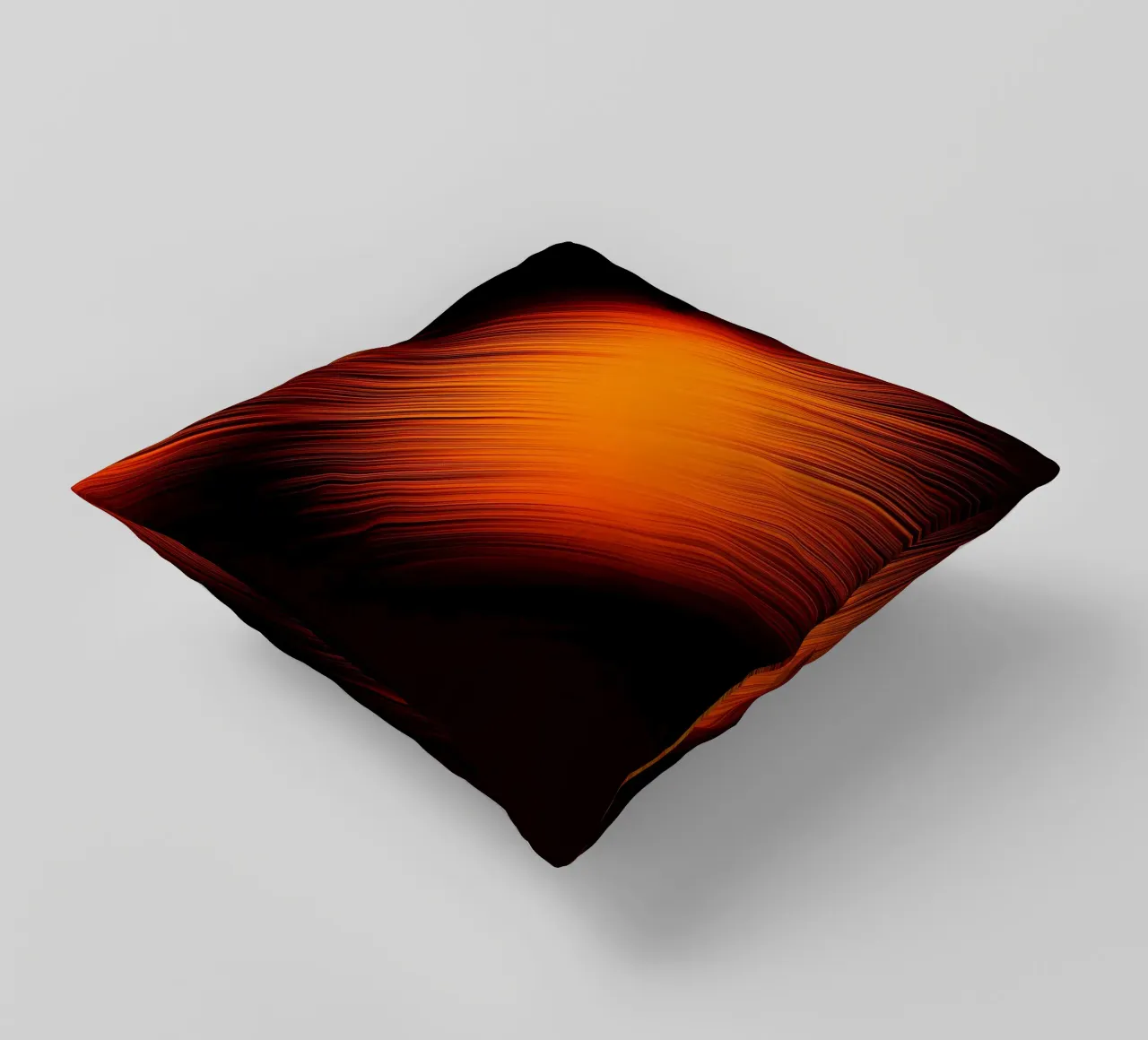 Abstrakte dynamische Linien in Orange und Rot cuscino da Something for you