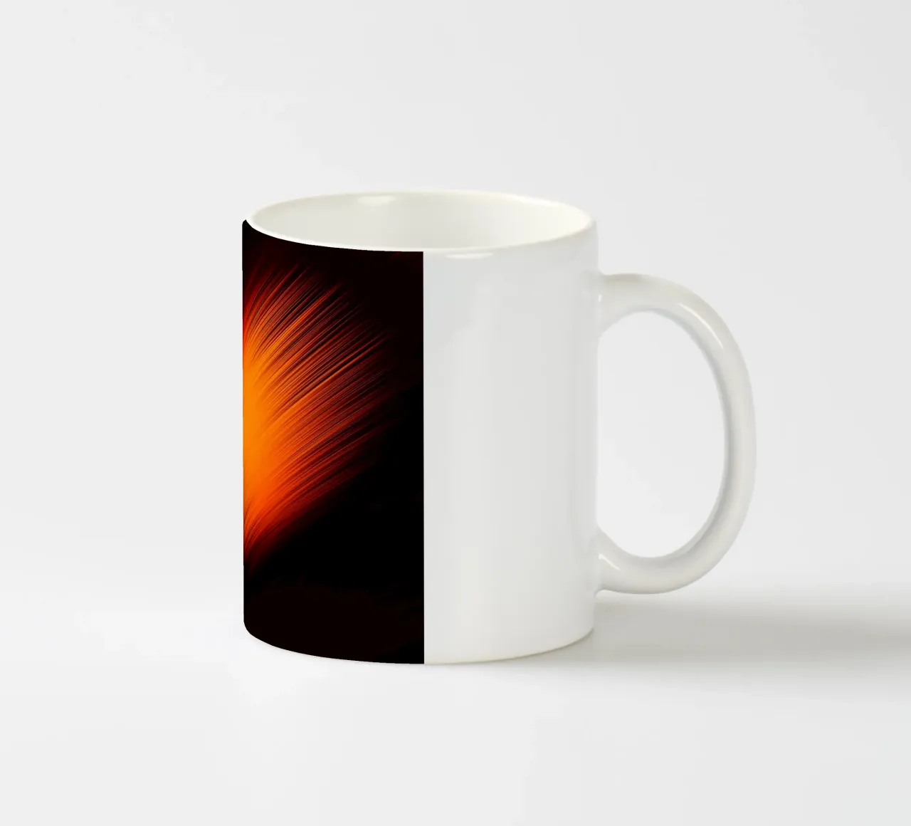 Abstrakte dynamische Linien in Orange und Rot tazza in ceramica da Something for you