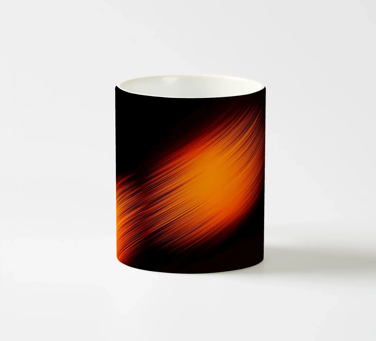 Abstrakte dynamische Linien in Orange und Rot tazza in ceramica da Something for you