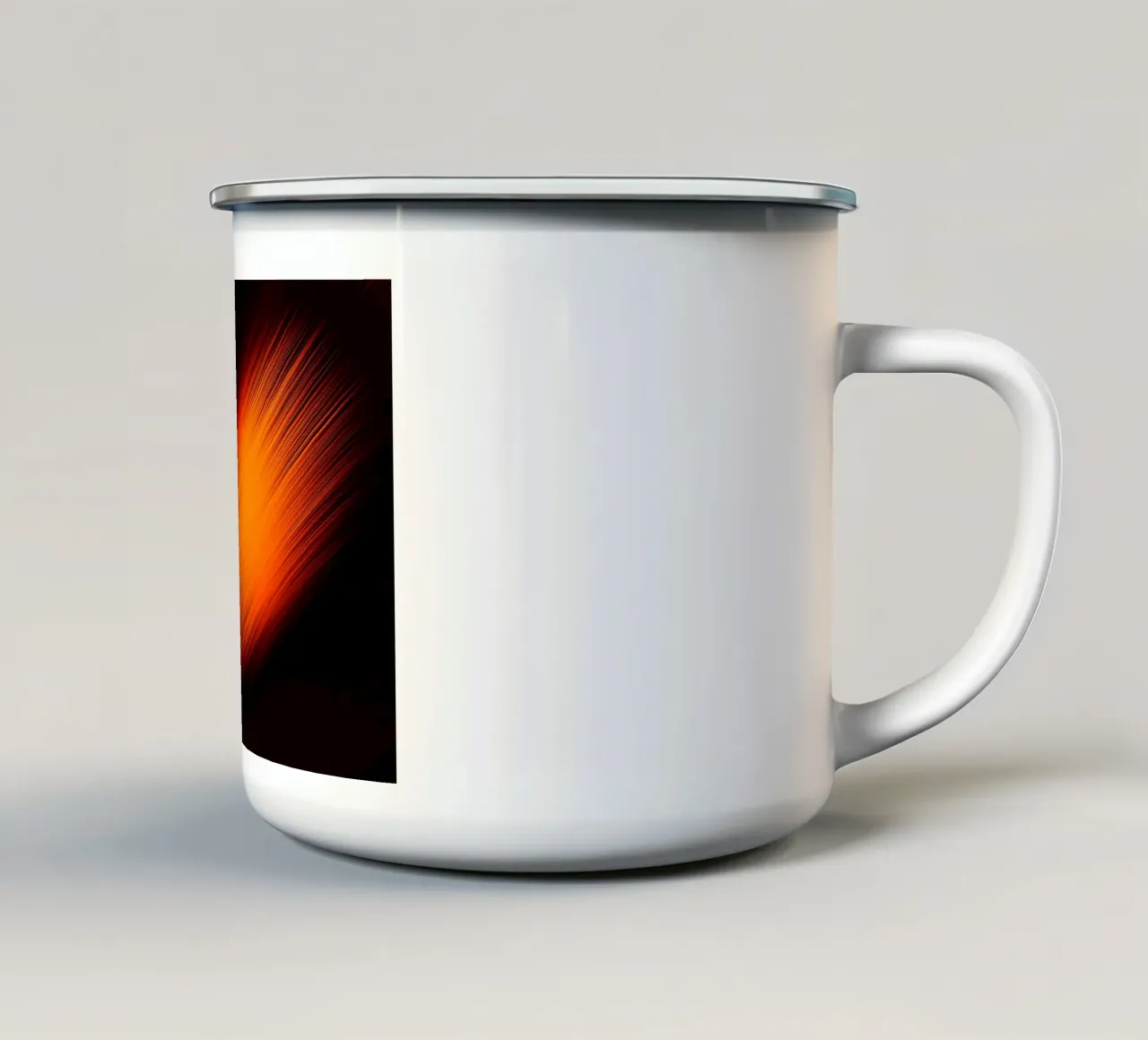 Abstrakte dynamische Linien in Orange und Rot tazza in smalto da Something for you