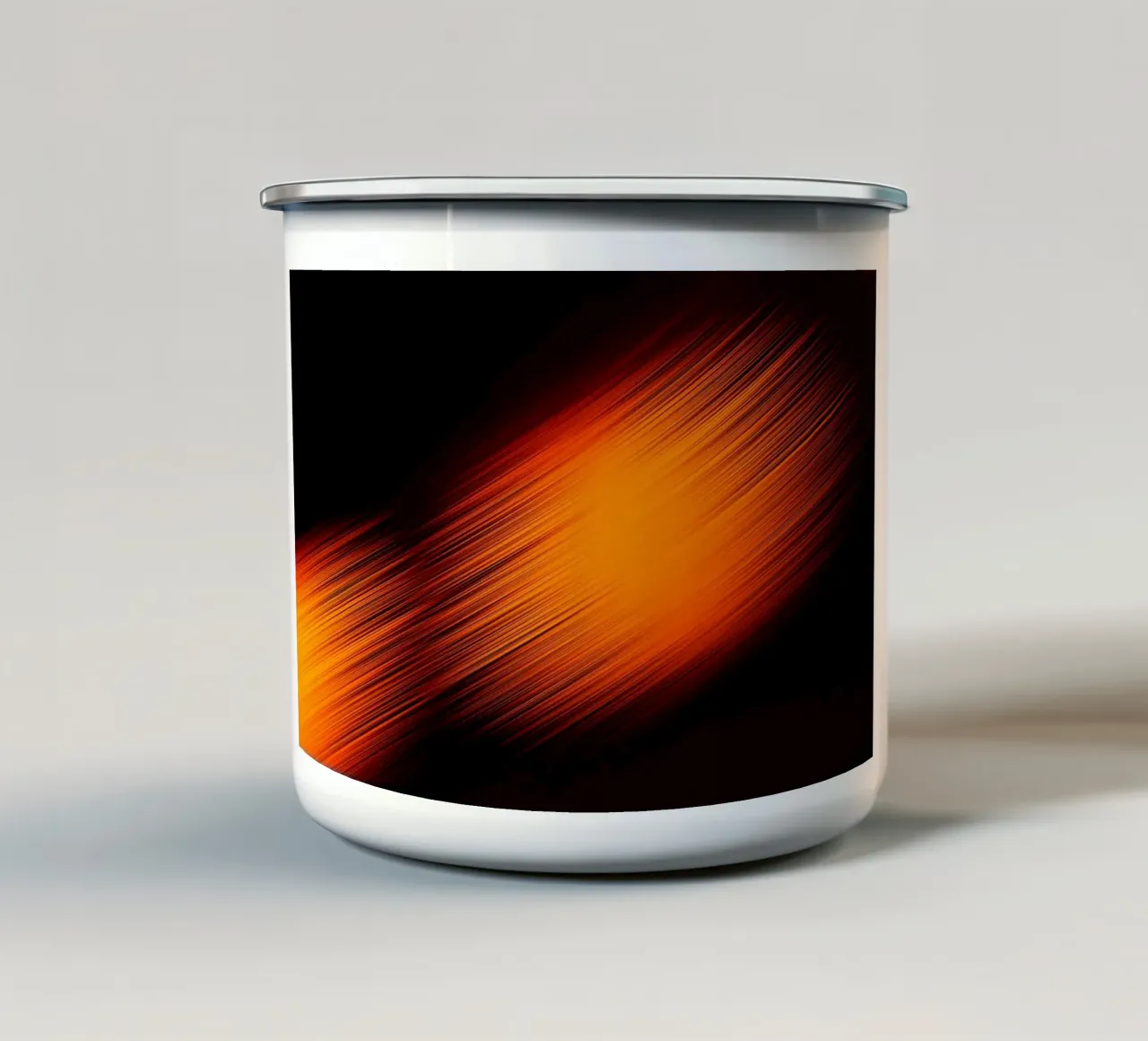 Abstrakte dynamische Linien in Orange und Rot tazza in smalto da Something for you