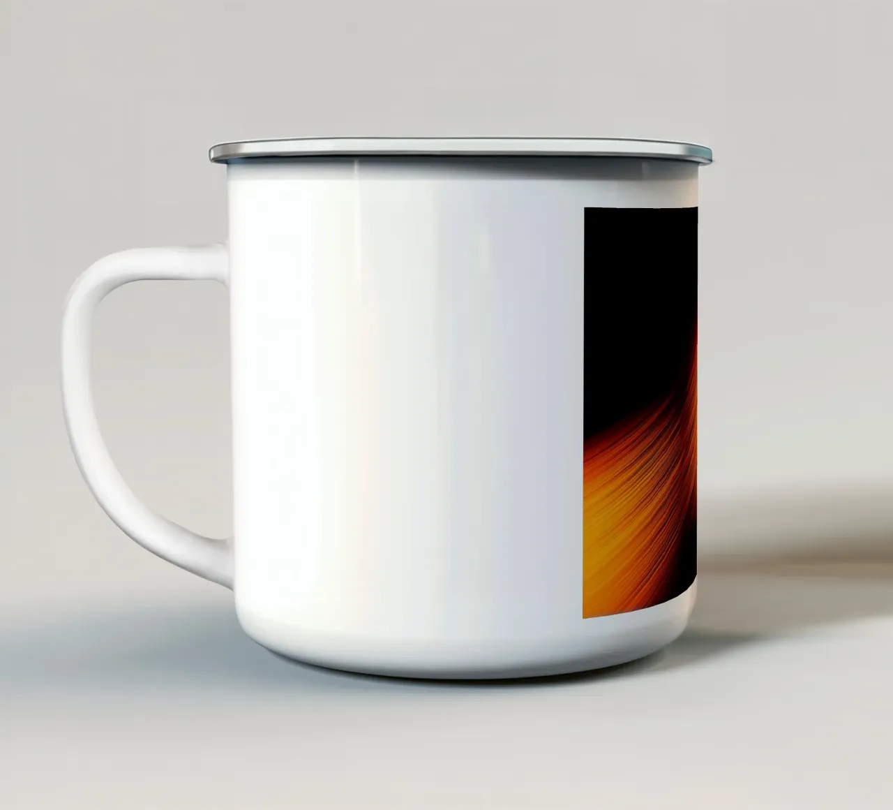 Abstrakte dynamische Linien in Orange und Rot tazza in smalto da Something for you