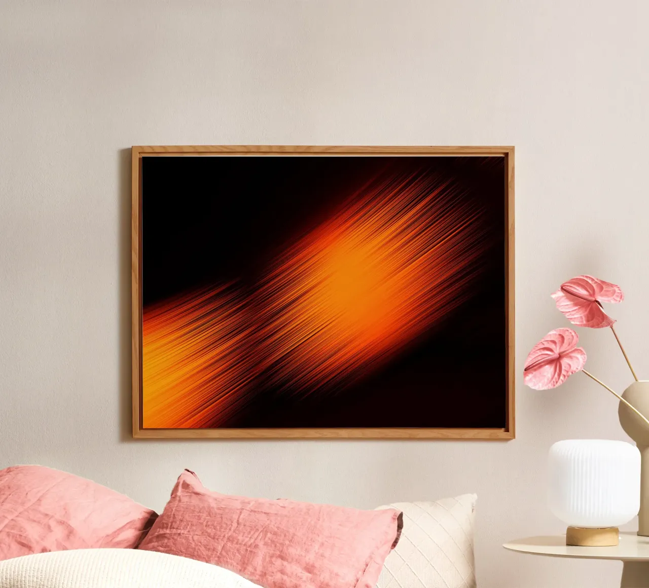 Abstrakte dynamische Linien in Orange und Rot alluminio dibond da Something for you