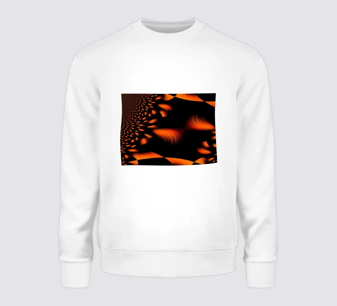 Abstraktes dynamisches fraktales Muster Orange und Schwarz Sweatshirt von Something for you