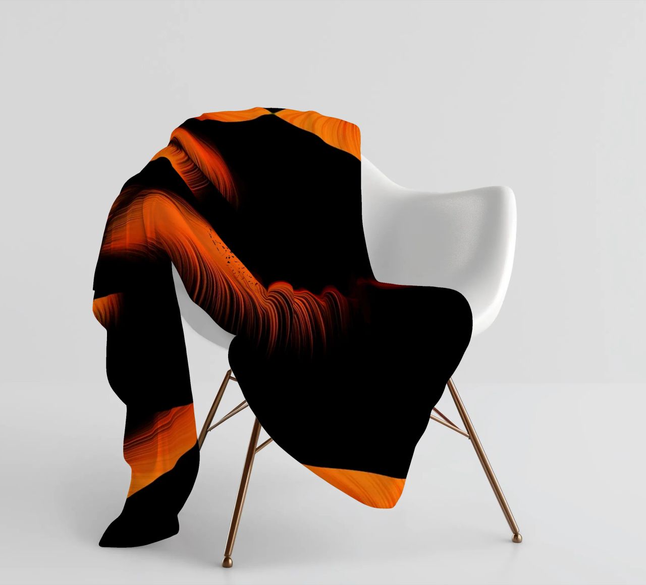 Abstraktes dynamisches fraktales Muster Orange und Schwarz Fleecedecke von Something for you
