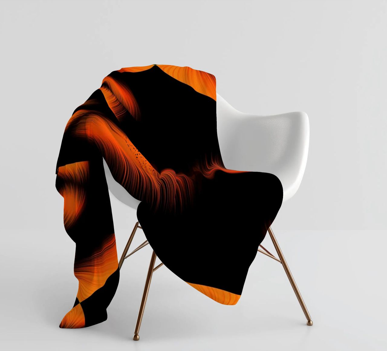 Abstraktes dynamisches fraktales Muster Orange und Schwarz Fleecedecke von Something for you