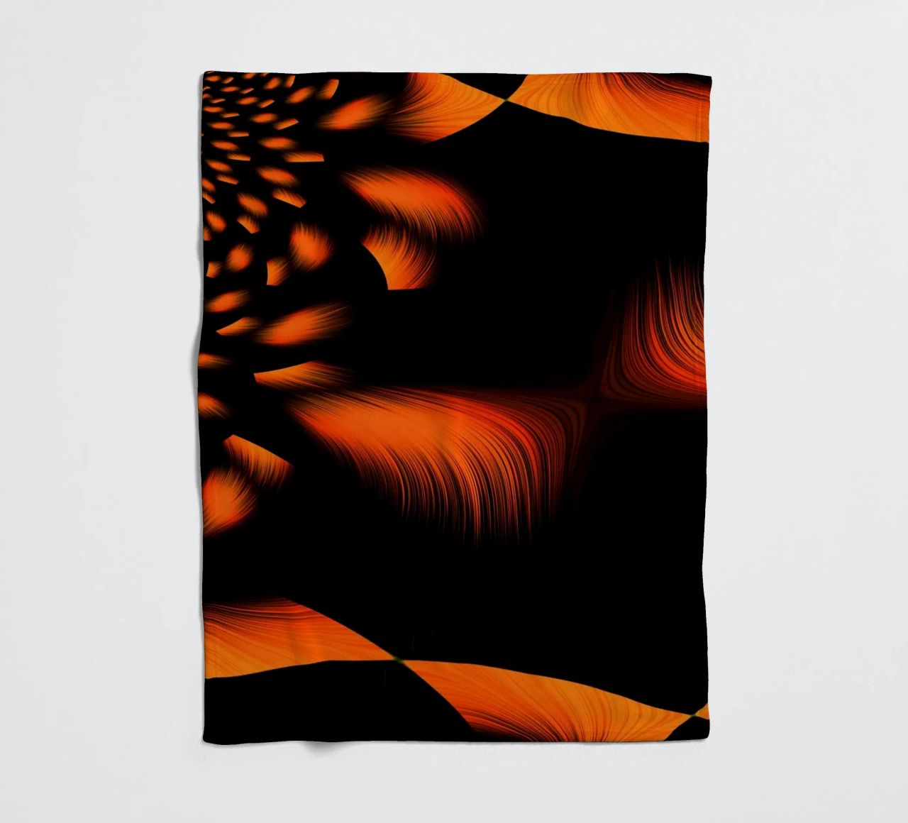 Abstraktes dynamisches fraktales Muster Orange und Schwarz Fleecedecke von Something for you