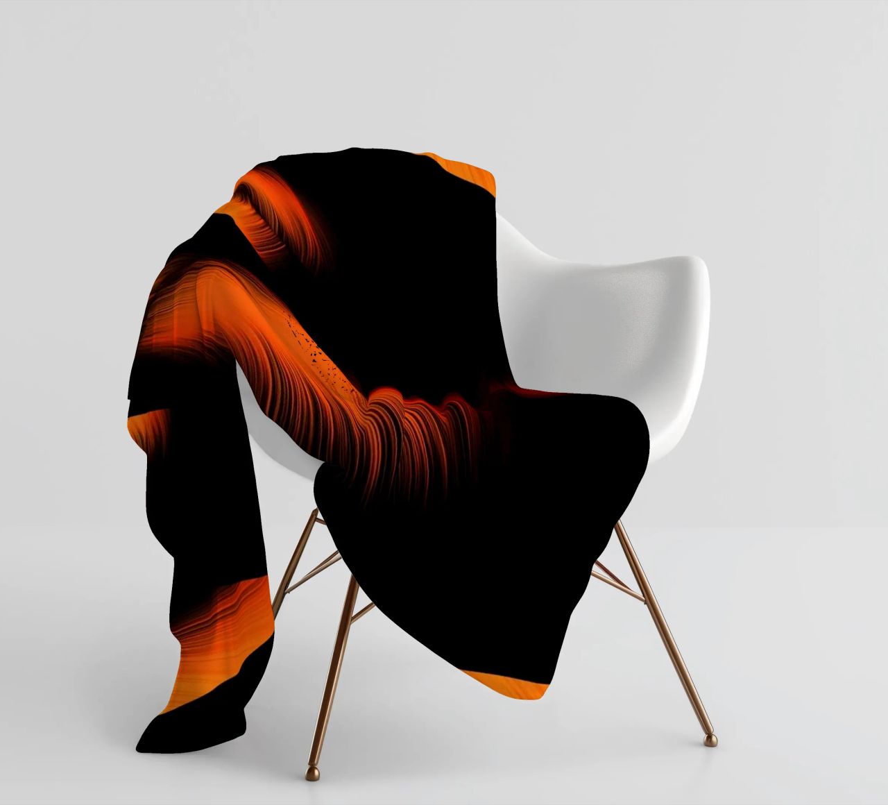 Abstraktes dynamisches fraktales Muster Orange und Schwarz Fleecedecke von Something for you