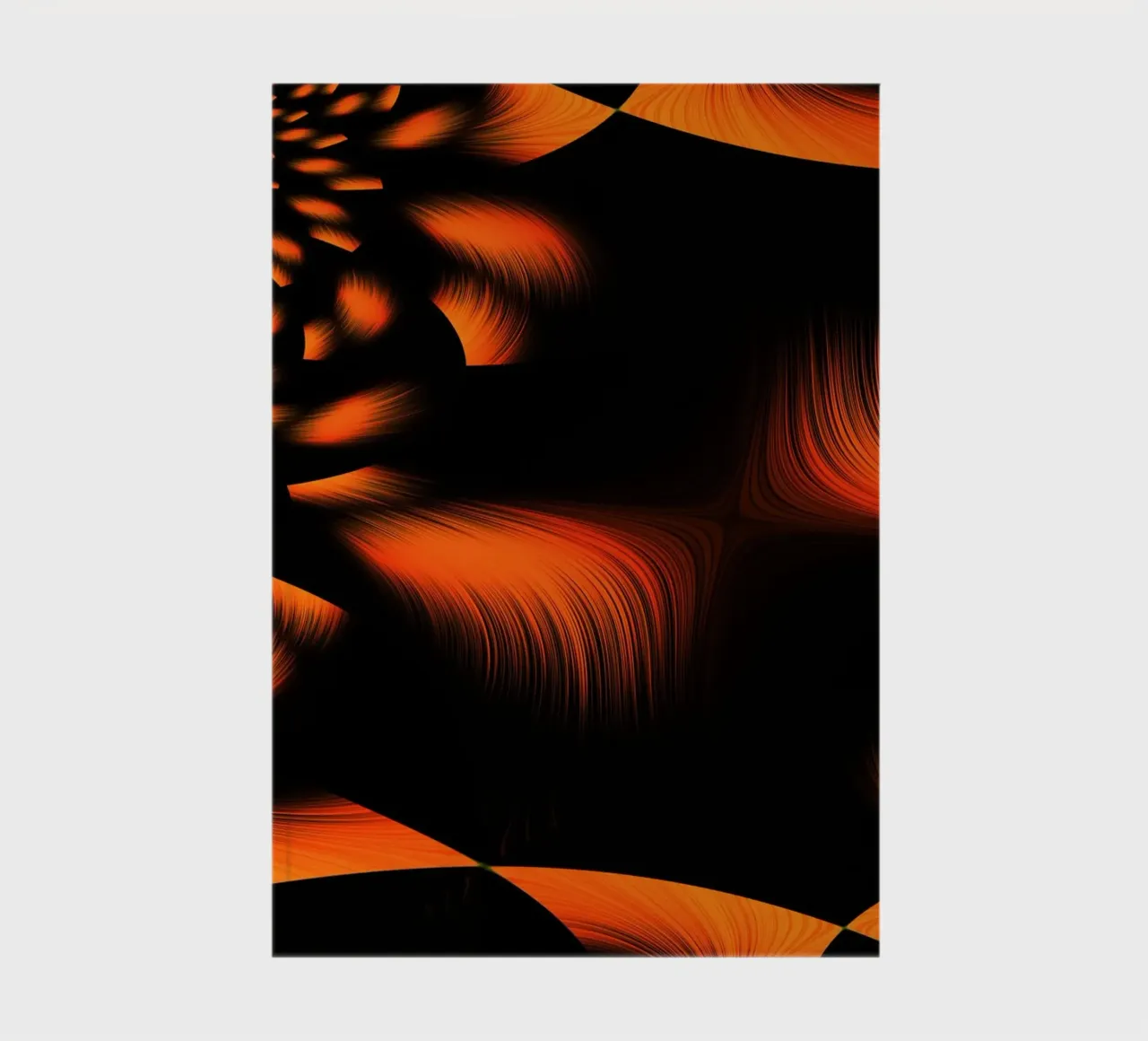 Abstract dynamic fractal pattern orange and black notebook by Something for you
