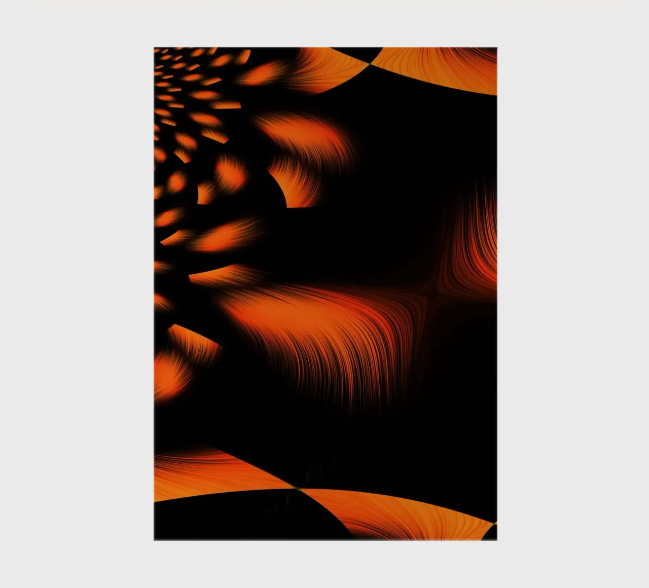 Abstract dynamic fractal pattern orange and black notebook by Something for you