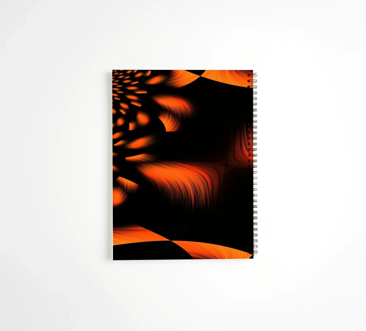Modello frattale dinamico astratto arancione e nero diario ad anelli da Something for you