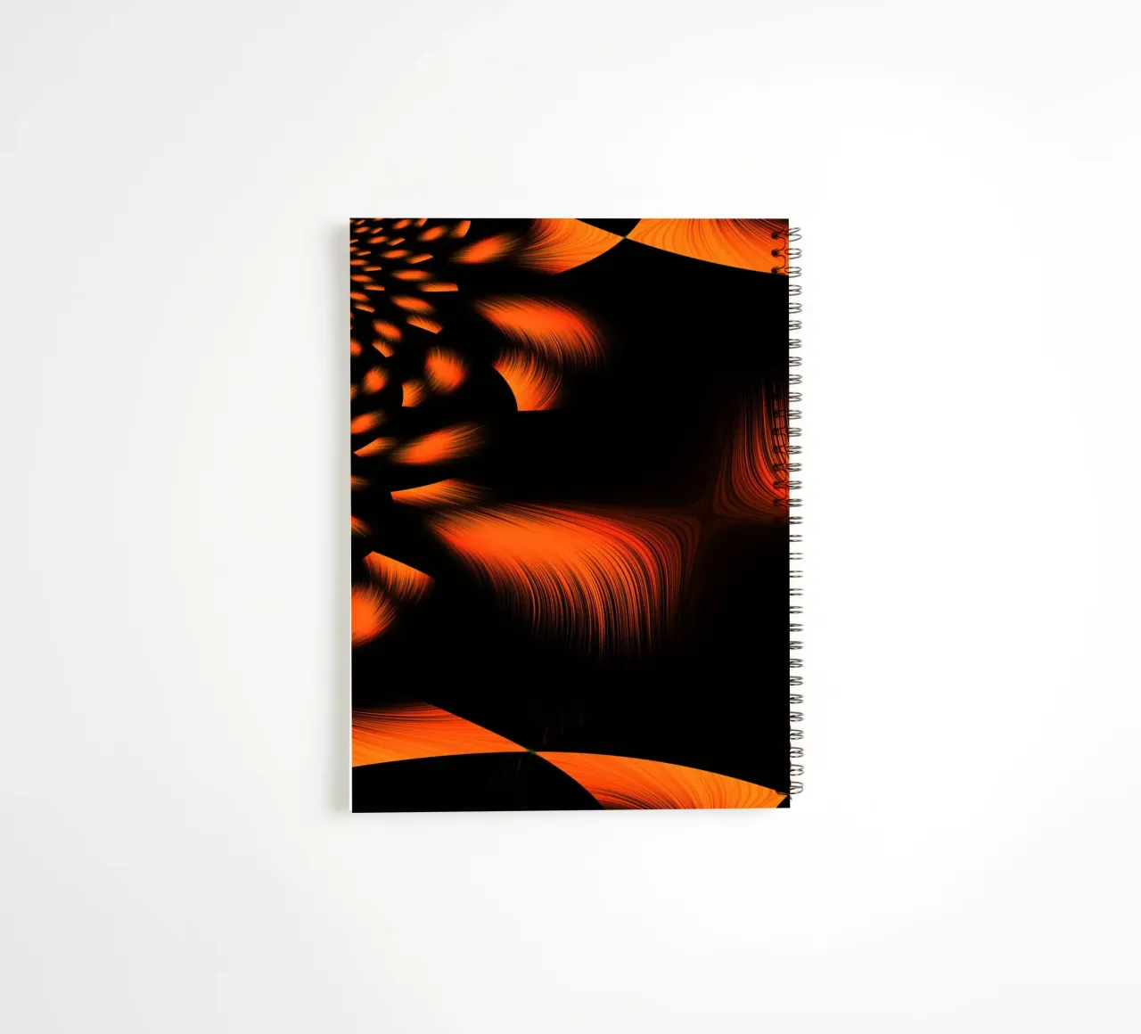 Motif fractal dynamique abstrait Orange et noir carnet à spirale de Something for you