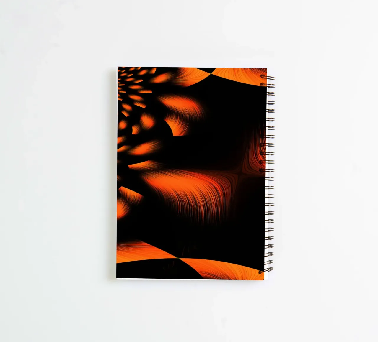 Abstraktes dynamisches fraktales Muster Orange und Schwarz Ringbuch von Something for you