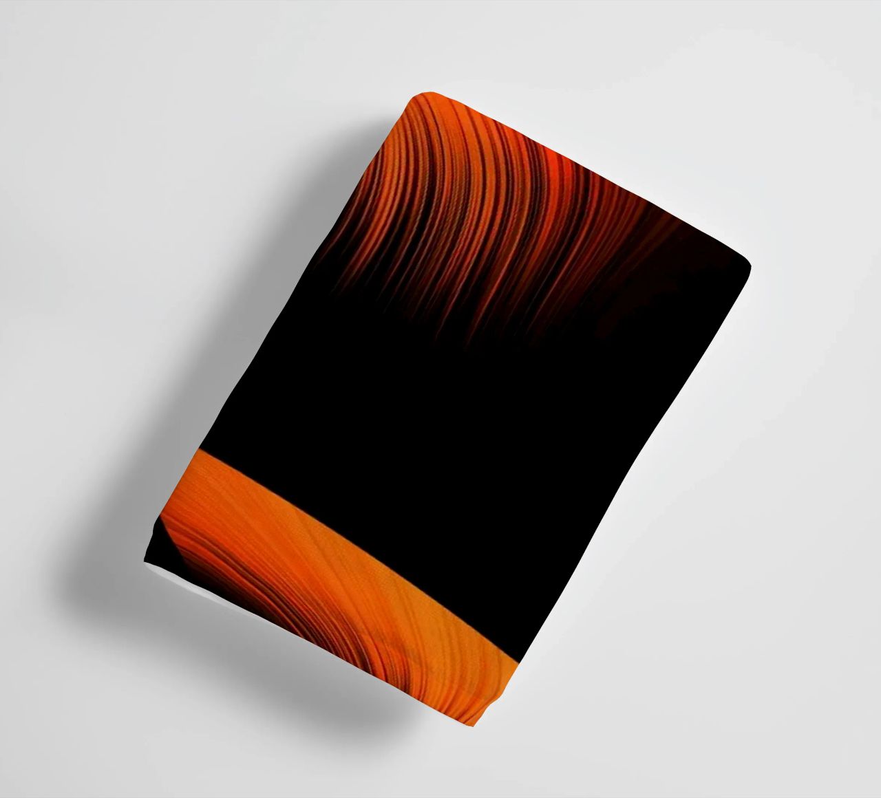 Abstract dynamic fractal pattern orange and black towel by Something for you