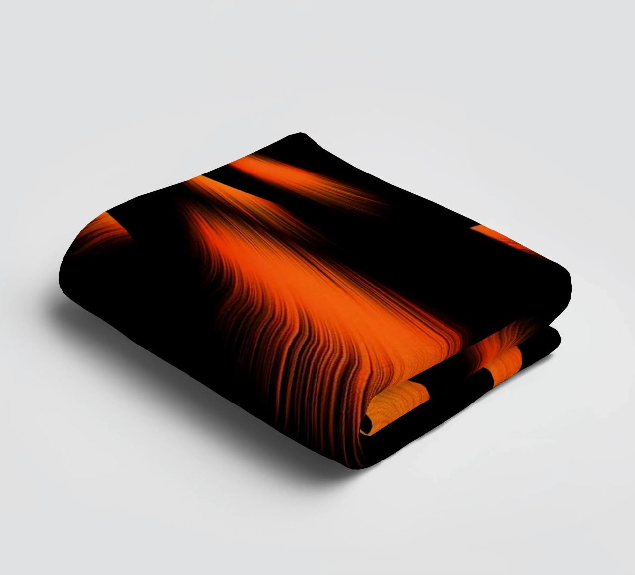 Abstract dynamic fractal pattern orange and black towel by Something for you