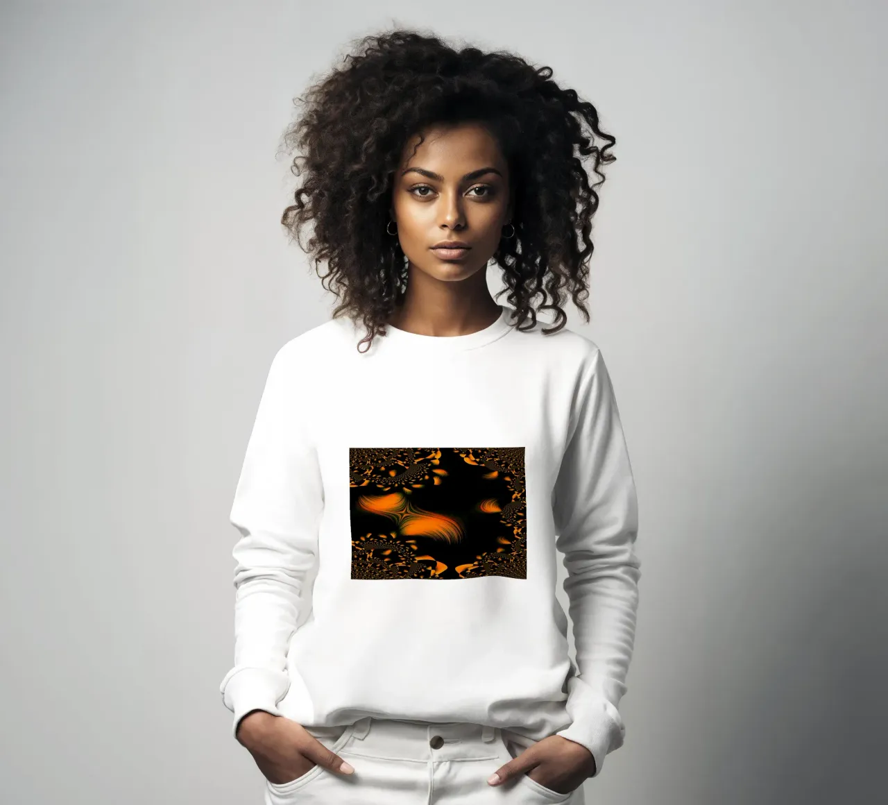 Abstraktes dynamisches Muster, Fraktale Bewegungen Orange Sweatshirt von Something for you