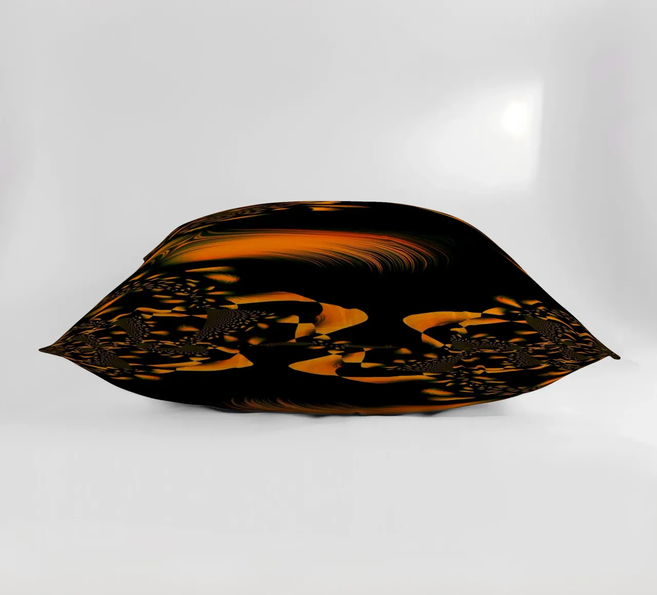 Abstract dynamic pattern, fractal movements orange decorative cushion by Something for you