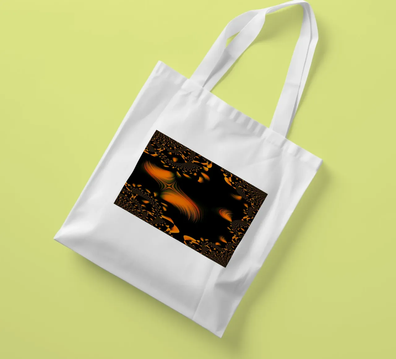 Abstract dynamic pattern, fractal movements orange tote bag by Something for you