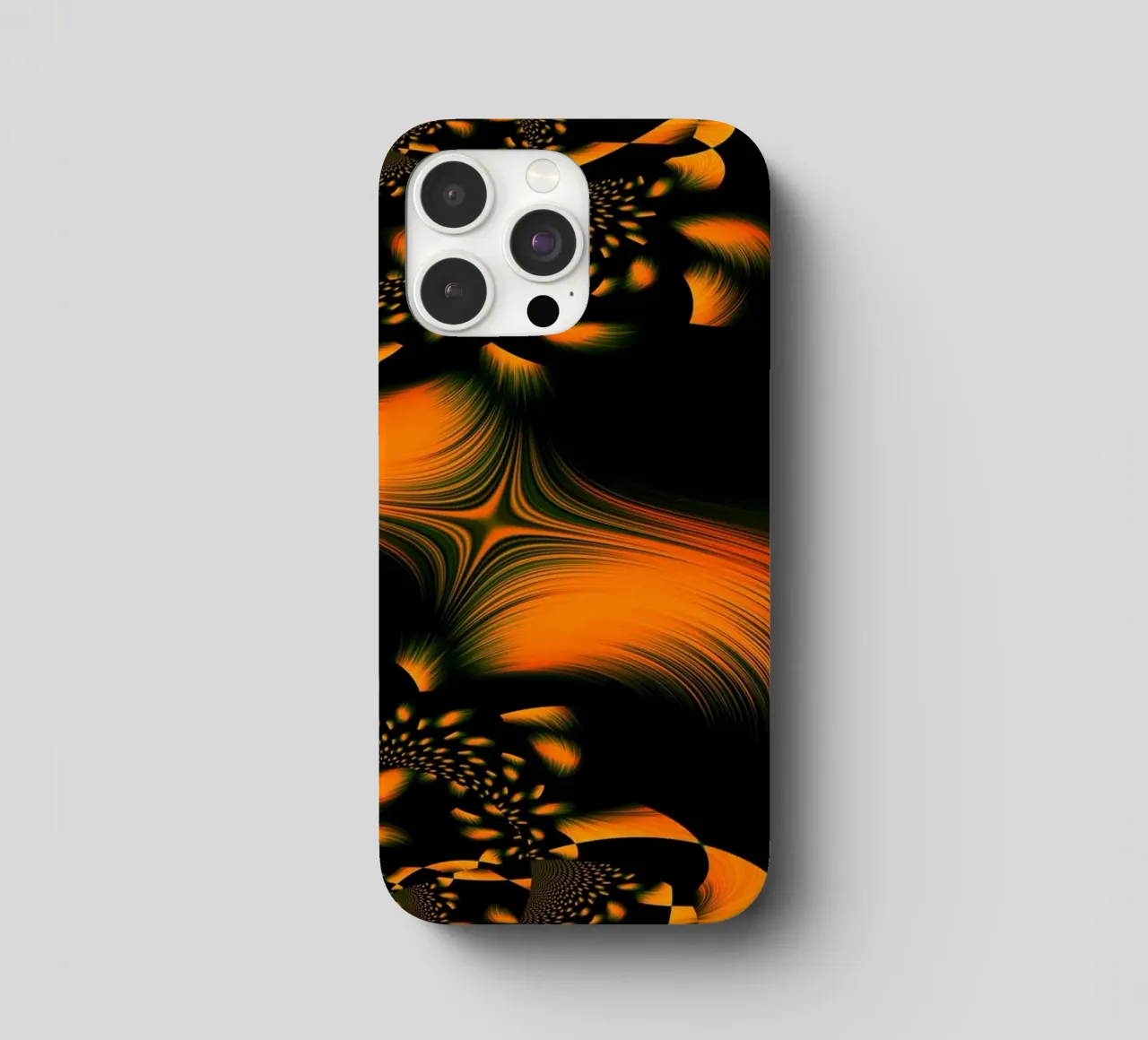 Abstract dynamic pattern, fractal movements orange iphone case by Something for you