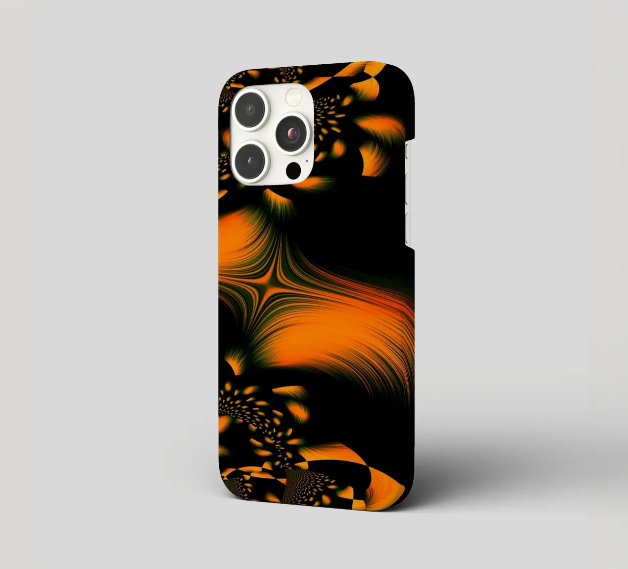 Abstract dynamic pattern, fractal movements orange iphone case by Something for you