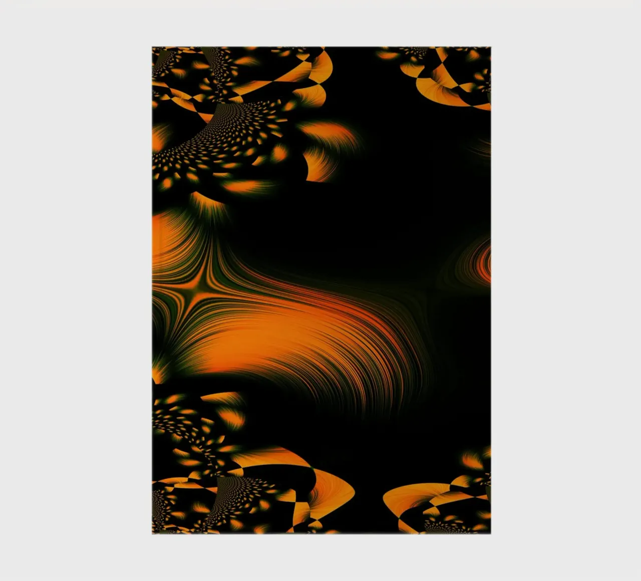 Abstract dynamic pattern, fractal movements orange notebook by Something for you