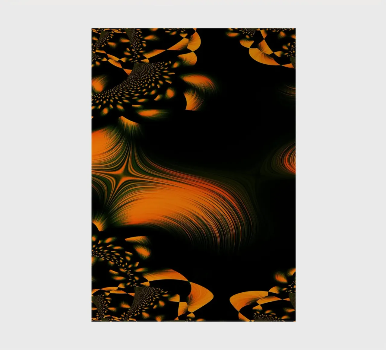 Abstract dynamic pattern, fractal movements orange notebook by Something for you