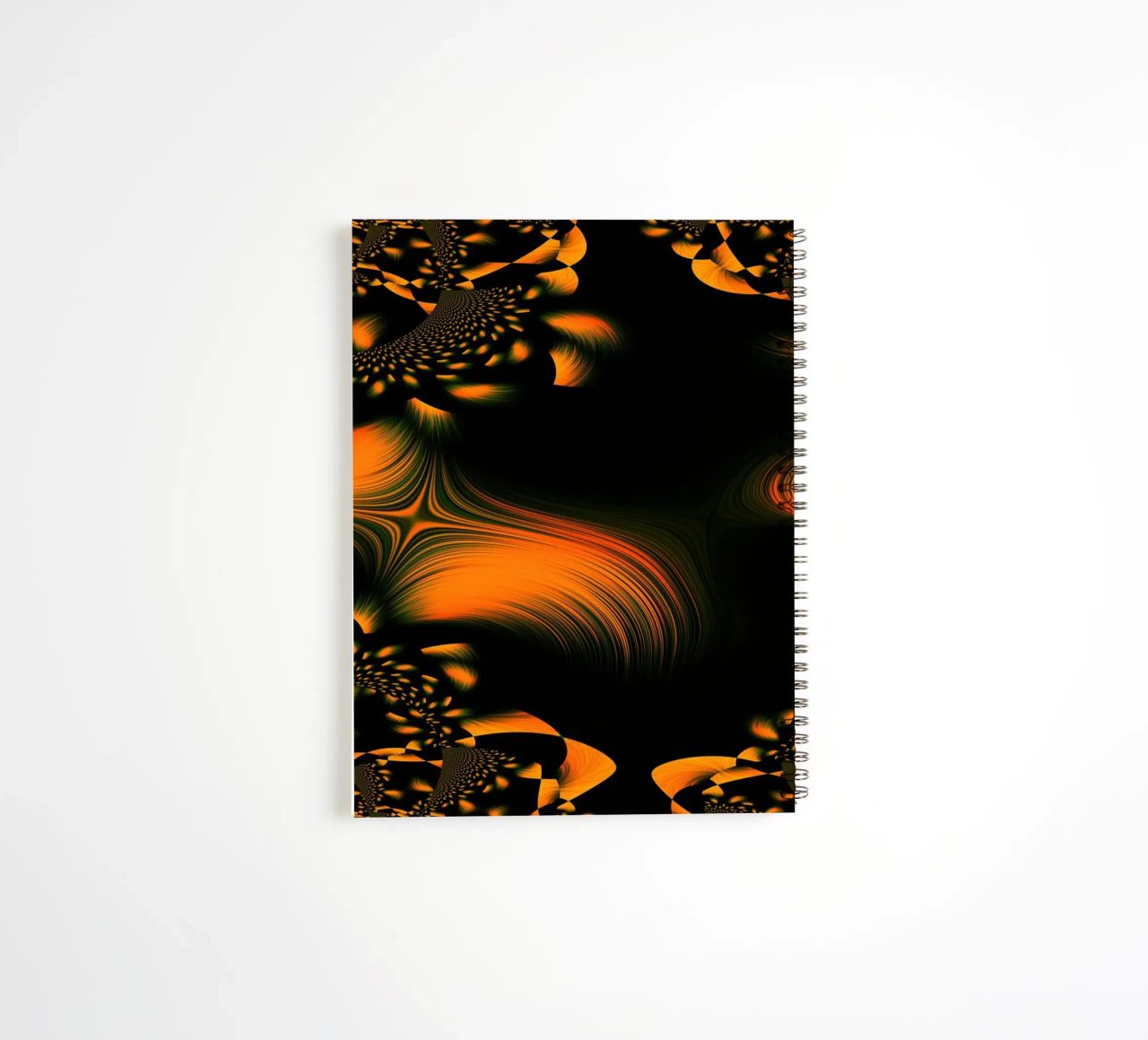 Modello dinamico astratto, movimenti frattali arancioni diario ad anelli da Something for you