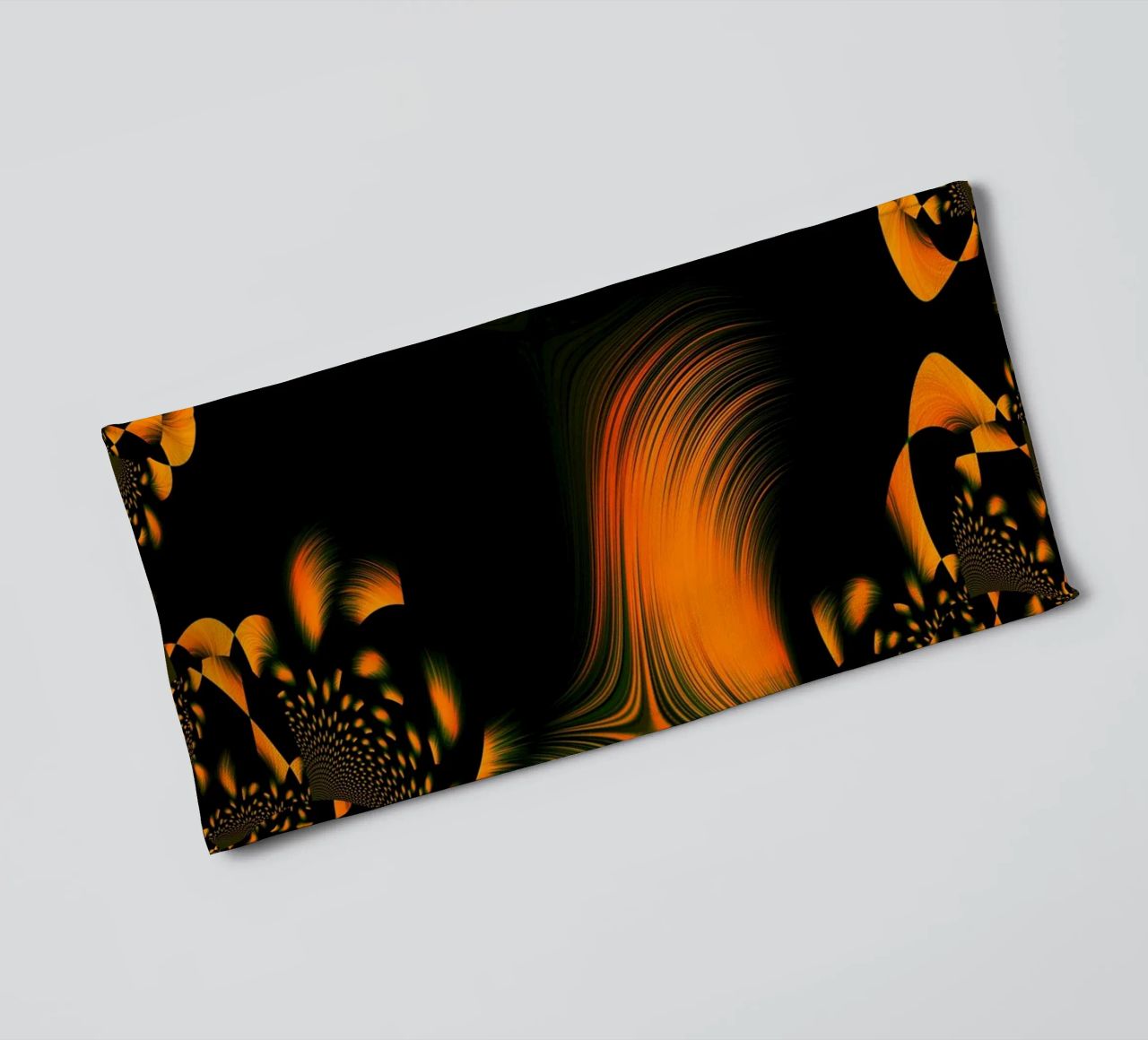 Abstract dynamic pattern, fractal movements orange towel by Something for you
