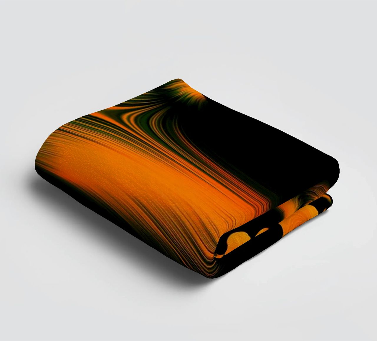 Abstract dynamic pattern, fractal movements orange towel by Something for you