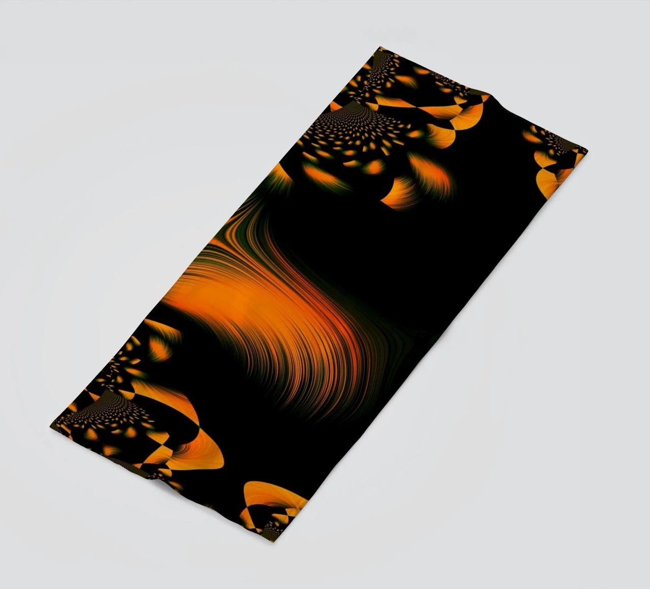 Abstract dynamic pattern, fractal movements orange beach towel by Something for you
