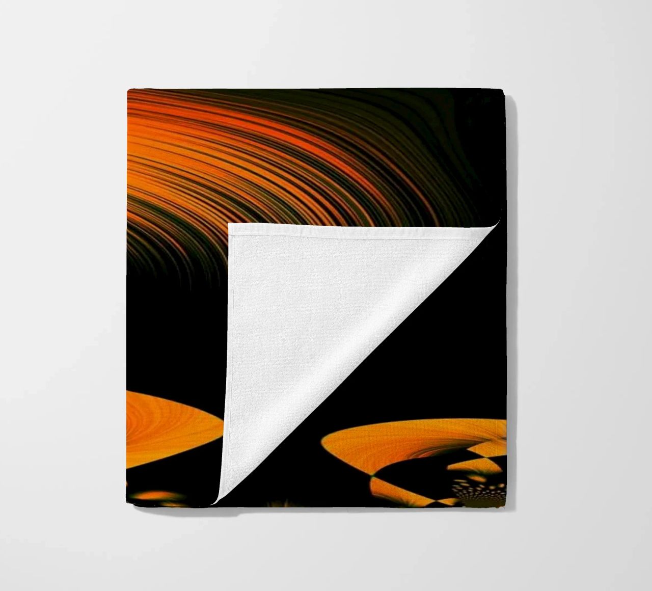 Abstract dynamic pattern, fractal movements orange beach towel by Something for you
