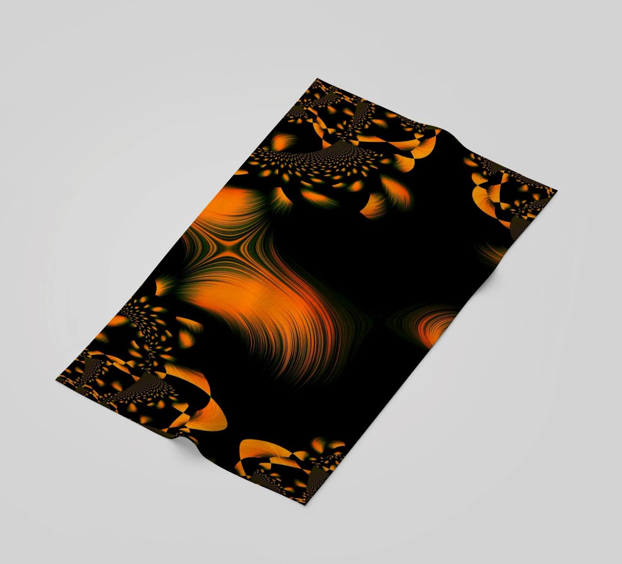 Abstract dynamic pattern, fractal movements orange beach towel by Something for you