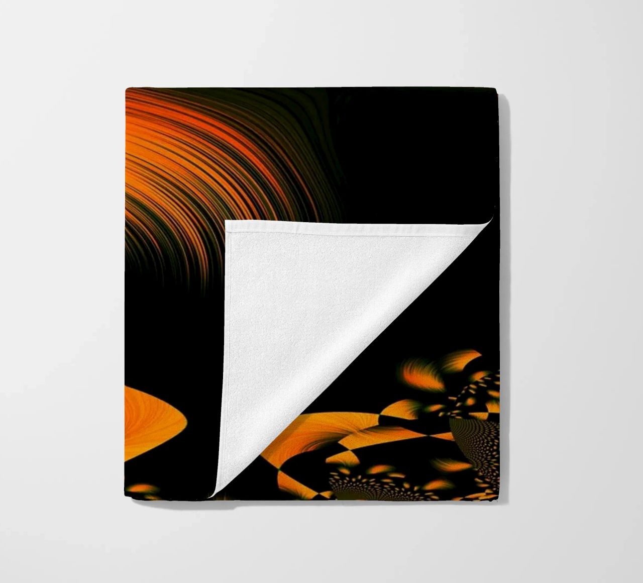 Abstract dynamic pattern, fractal movements orange beach towel by Something for you