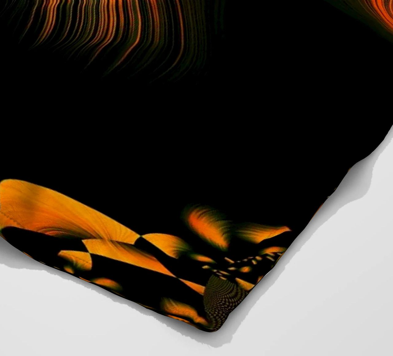 Abstract dynamic pattern, fractal movements orange fleece blanket by Something for you