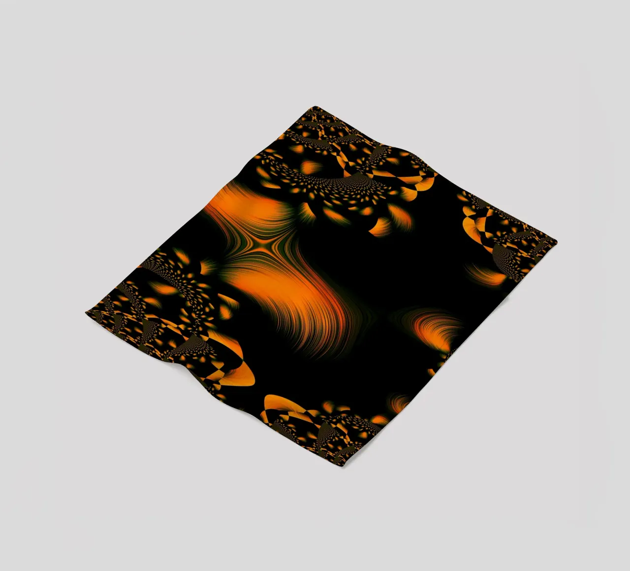 Motif dynamique abstrait, mouvements fractals Orange plaid polaire de Something for you