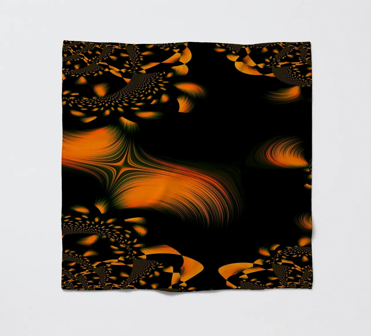 Motif dynamique abstrait, mouvements fractals Orange plaid polaire de Something for you